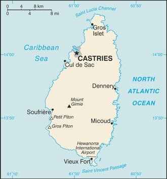 Muslim Friendly Travel Map of Saint Lucia